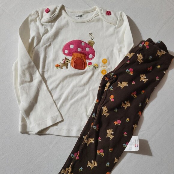 Gymboree Woodland Friends NWT 3T shirt & NWOT or EUC leggings set. Mixed Bin Z26